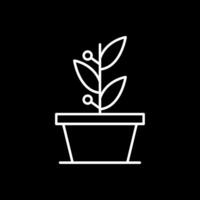 ícone invertido de linha de plantas vetor