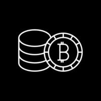 bitcoin linha invertido ícone vetor