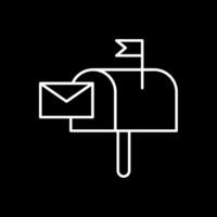 ícone invertido de linha de caixa de correio vetor
