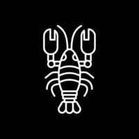 ícone invertido de linha de lagosta vetor