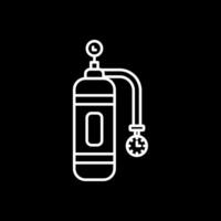 ícone invertido da linha do tanque de oxigênio vetor