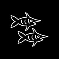 peixe-espada linha invertido ícone vetor