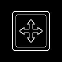 Cruz símbolo linha invertido ícone vetor