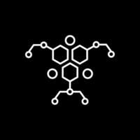 ícone invertido de linha de molécula vetor
