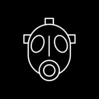 ícone invertido de linha de máscara de gás vetor
