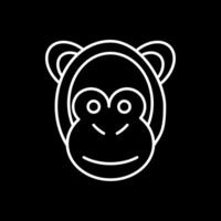 ícone invertido de linha de macaco vetor