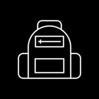 ícone invertido de linha de mochila escolar vetor