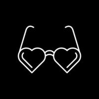 coração óculos linha invertido ícone vetor