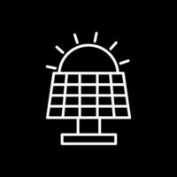 ícone invertido da linha do painel solar vetor