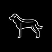 ícone invertido de linha de cachorro vetor