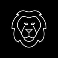 ícone invertido de linha de leão vetor