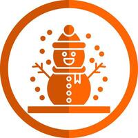 boneco de neve glifo laranja círculo ícone vetor