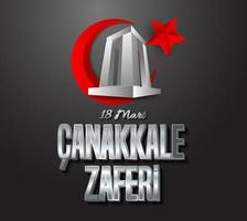 ilustração vetorial. Feriado nacional de 18 mart canakkale zaferi, 1915 o dia em que o monumento da vitória de canakkale da vitória dos otomanos. vitória de canakkale feliz feriado vetor