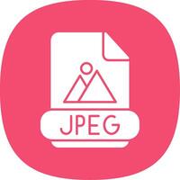 JPEG glifo curva ícone vetor