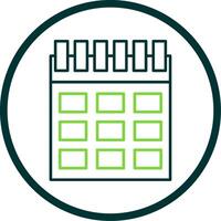 calendário linha círculo ícone vetor