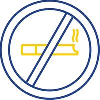 ícone de linha de duas cores para não fumar vetor