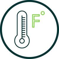 Fahrenheit graus linha círculo ícone vetor