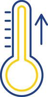 Aumentar temperatura linha dois cor ícone vetor