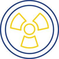ícone de duas cores de linha nuclear vetor