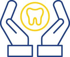dental Cuidado linha dois cor ícone vetor