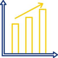 ícone de duas cores de linha de gráfico de barras vetor