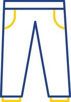 ícone de duas cores de linha de calças vetor