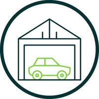 garagem linha círculo ícone vetor