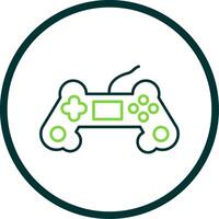 jogos controlador linha círculo ícone vetor