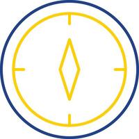 ícone de duas cores da linha da bússola vetor