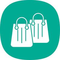 ícone de duas cores da linha de sacola de compras vetor