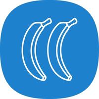 bananas linha curva ícone vetor