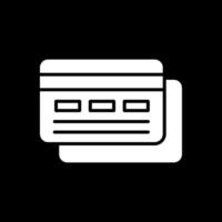 ícone invertido de glifo de cartão de crédito vetor