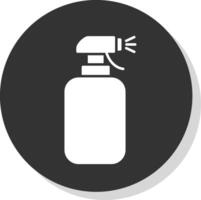 limpeza spray glifo cinzento círculo ícone vetor