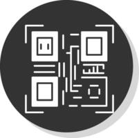 qr código glifo cinzento círculo ícone vetor