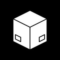 ícone invertido de glifo de caixa vetor