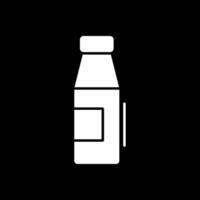 ícone invertido de glifo de garrafa de leite vetor