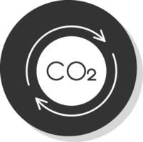 carbono ciclo glifo cinzento círculo ícone vetor