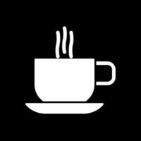quente café glifo invertido ícone vetor