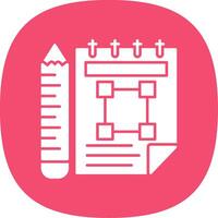 caderno de desenho glifo curva ícone vetor