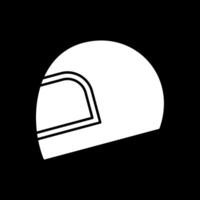 ícone invertido de glifo de capacete vetor