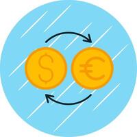 dinheiro troca plano azul círculo ícone vetor
