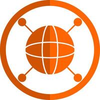 Internet glifo laranja círculo ícone vetor