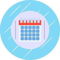 calendário plano azul círculo ícone vetor