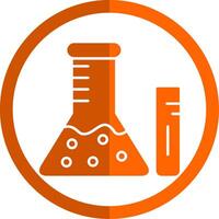 química glifo laranja círculo ícone vetor