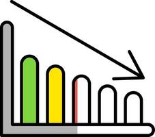 gráfico preenchidas metade cortar ícone vetor