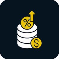 glifo de taxa de juros ícone de duas cores vetor