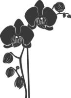 ai gerado silhueta orquídea flor Preto cor só vetor