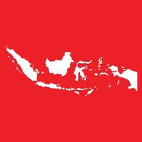Sillhoute Indonésia mapa branco vermelho fundo vetor