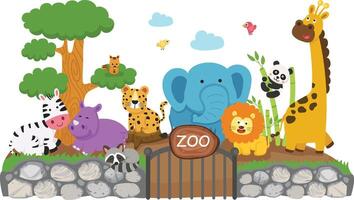 ilustração do isolado animal jardim zoológico vetor