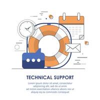 Apoio, suporte serviço conceito. plano Projeto ilustração com ícones. técnico Apoio, suporte assistência. esboço ilustração vetor